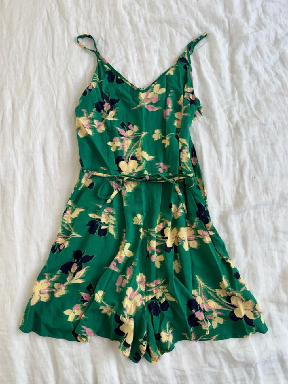 Uniqlo Green Floral Romper